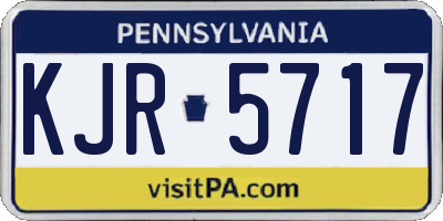 PA license plate KJR5717
