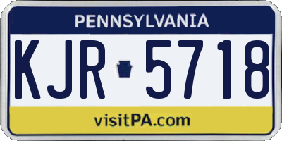 PA license plate KJR5718