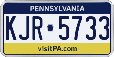 PA license plate KJR5733