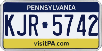 PA license plate KJR5742