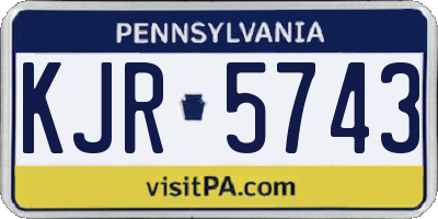 PA license plate KJR5743