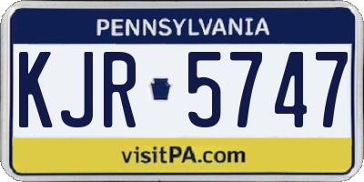 PA license plate KJR5747