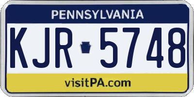 PA license plate KJR5748