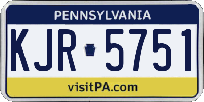 PA license plate KJR5751