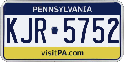PA license plate KJR5752