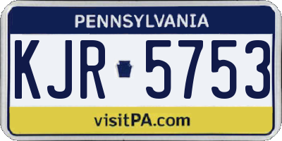 PA license plate KJR5753