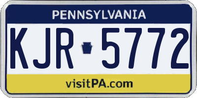 PA license plate KJR5772