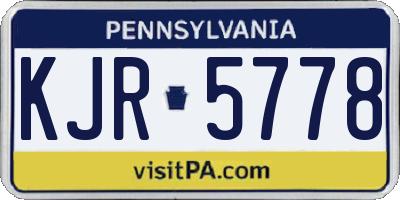PA license plate KJR5778