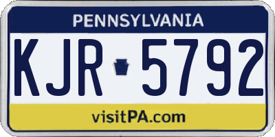 PA license plate KJR5792