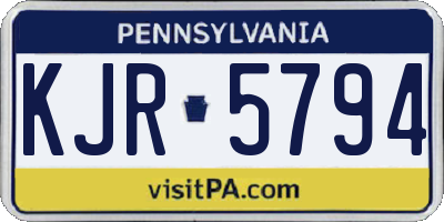 PA license plate KJR5794