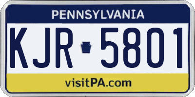 PA license plate KJR5801