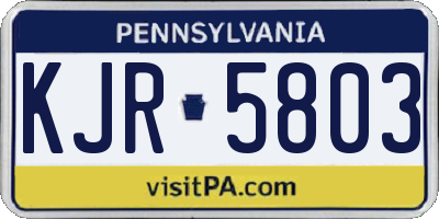 PA license plate KJR5803