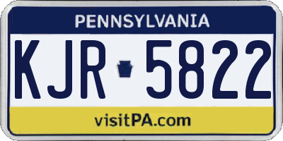 PA license plate KJR5822