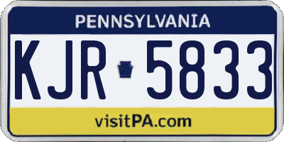PA license plate KJR5833