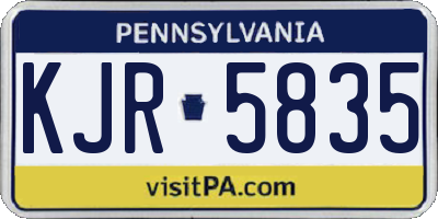 PA license plate KJR5835