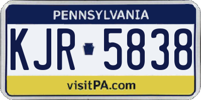 PA license plate KJR5838