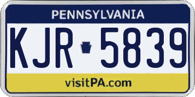 PA license plate KJR5839