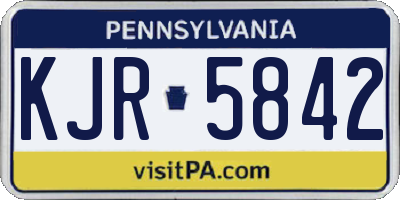 PA license plate KJR5842