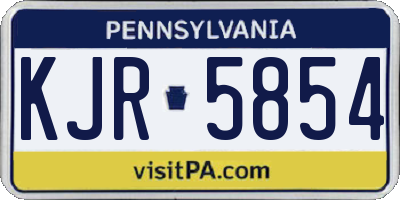 PA license plate KJR5854