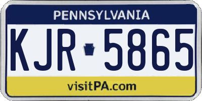 PA license plate KJR5865