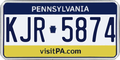 PA license plate KJR5874