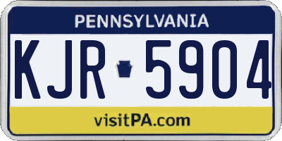 PA license plate KJR5904
