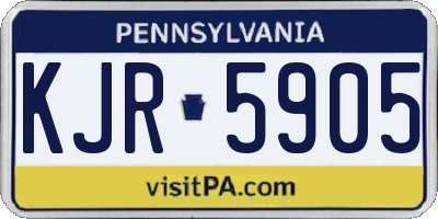 PA license plate KJR5905