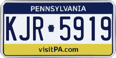 PA license plate KJR5919