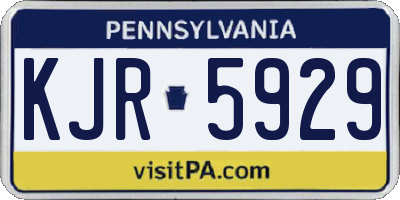 PA license plate KJR5929