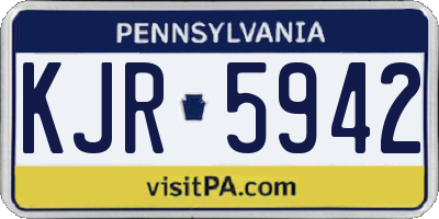 PA license plate KJR5942
