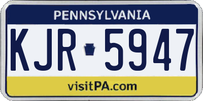 PA license plate KJR5947
