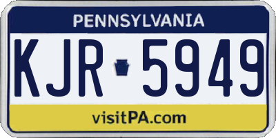 PA license plate KJR5949