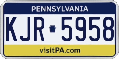 PA license plate KJR5958