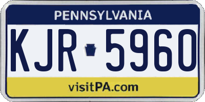 PA license plate KJR5960