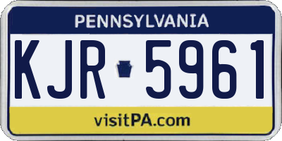 PA license plate KJR5961