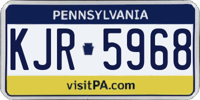 PA license plate KJR5968