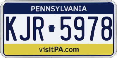 PA license plate KJR5978