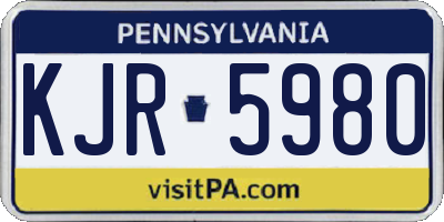 PA license plate KJR5980