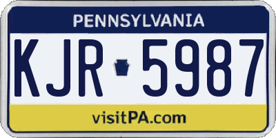 PA license plate KJR5987