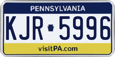 PA license plate KJR5996