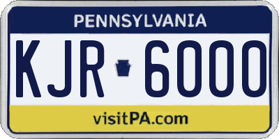 PA license plate KJR6000