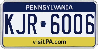 PA license plate KJR6006