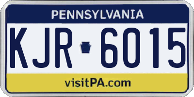 PA license plate KJR6015