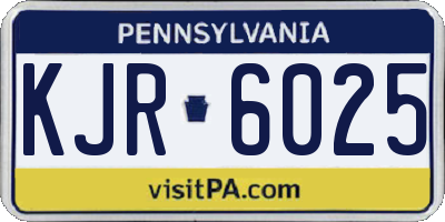 PA license plate KJR6025