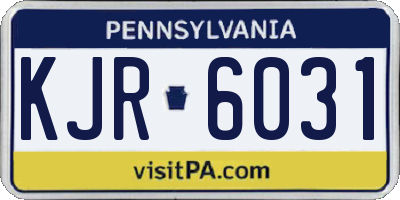 PA license plate KJR6031