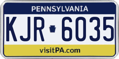 PA license plate KJR6035