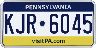 PA license plate KJR6045