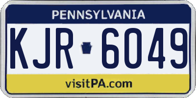 PA license plate KJR6049