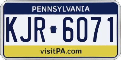 PA license plate KJR6071