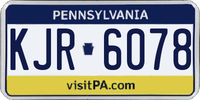 PA license plate KJR6078